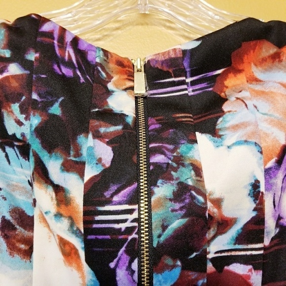 Vince Camuto | Floral Fit & Flare Sleeveless Scuba Dress (Size 8 Petite) - Picture 7 of 8